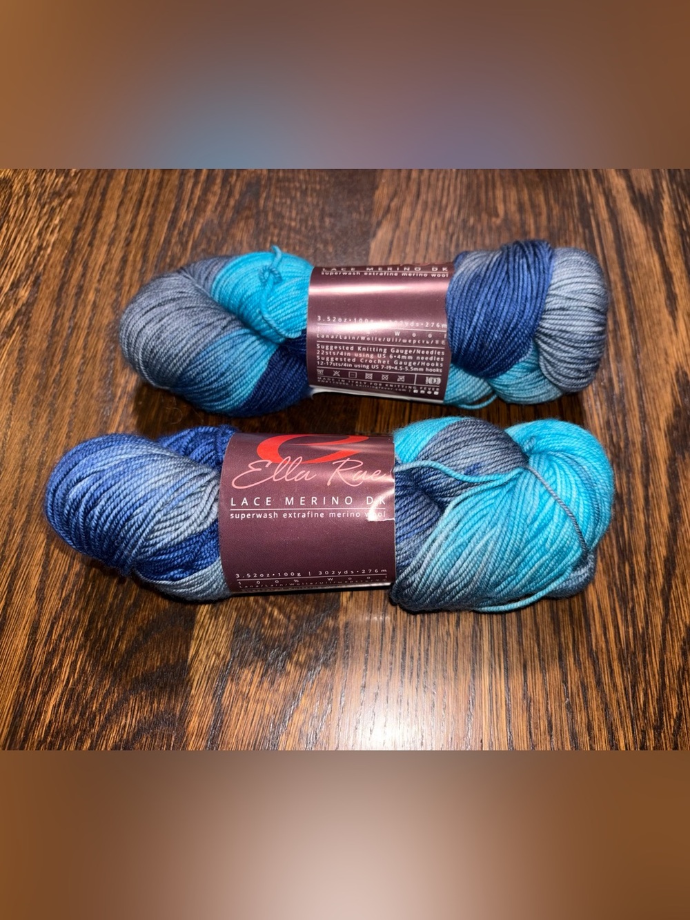 2 Skeins Ella Rae Lace Merino DK Superwash Extrafine Merino Wool